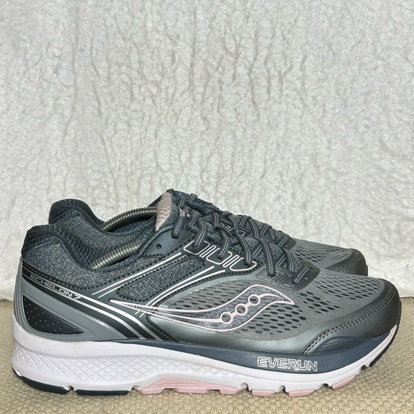 Saucony Womens Grey/Sliver Echelon 7 Running Athletic Sneakers Shoes SZ US 10 - Picture 1 of 11